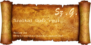 Szalkai Györgyi névjegykártya